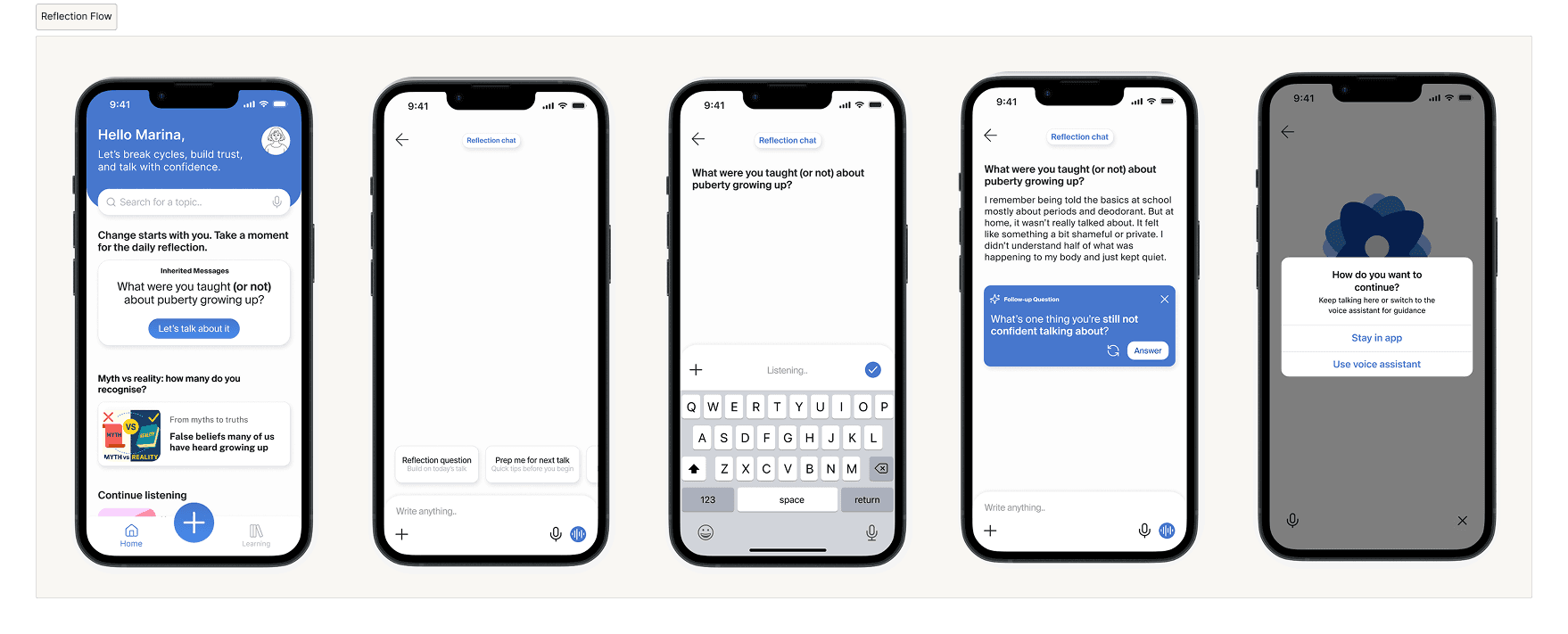 UI Design - Reflection Flow Interface