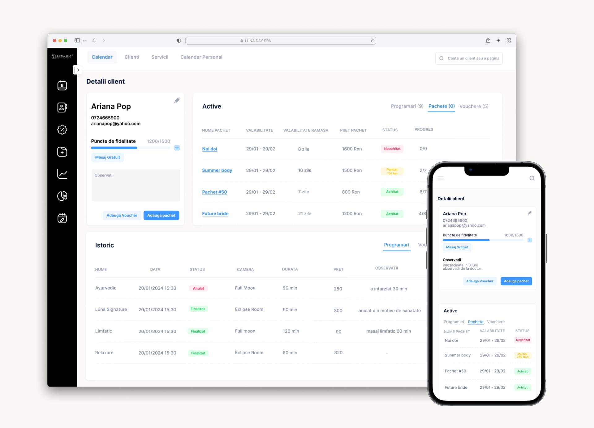 Luna Day Spa - Internal Scheduling Platform
